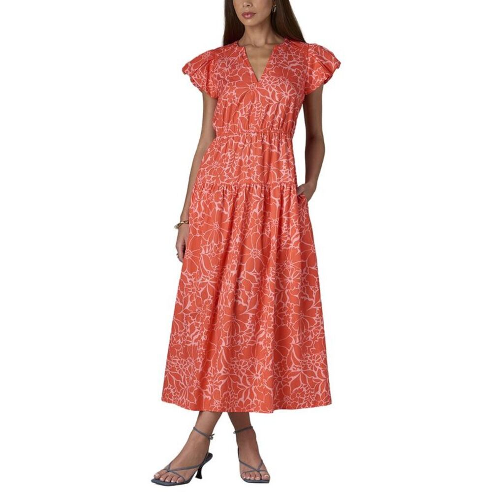 Wit & Wisdom Womens  Short Structured Shoulder Cap Sleeve Maxi Dress